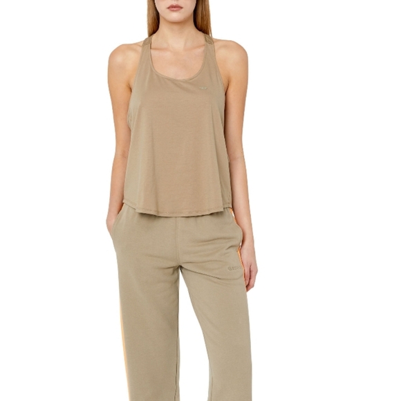 Diesel SPORT Women's Sleeveless Racer tank top in sage M - Picture 6 of 6
